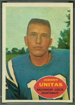 John Unitas 1960 Topps football card