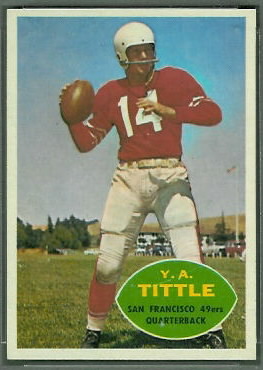Y.A. Tittle 1960 Topps football card Y.A. Tittle 1960 Topps football card