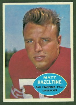 Matt Hazeltine 1960 Topps football card