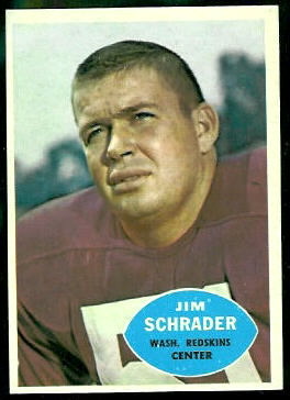 Jim Schrader 1960 Topps football card