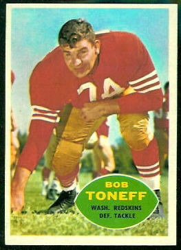 Bob Toneff 1960 Topps football card