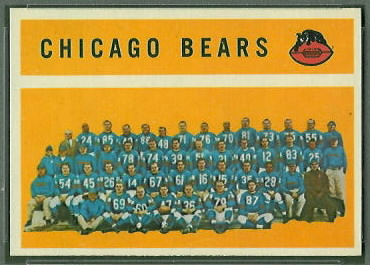 Chicago Bears Team 1960 Topps football card