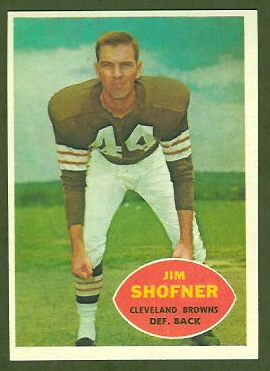 Jim Shofner 1960 Topps football card