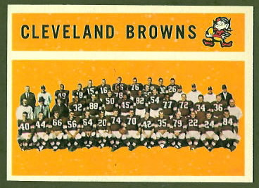Cleveland Browns Team 1960 Topps football card Cleveland Browns Team 1960 Topps football card