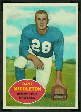 Dave Middleton 1960 Topps football card