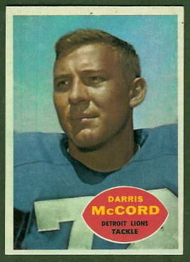 Darris McCord 1960 Topps football card Darris McCord 1960 Topps football card