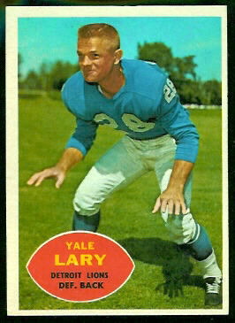 Yale Lary 1960 Topps football card