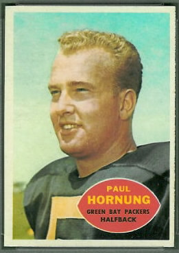 Paul Hornung 1960 Topps football card
