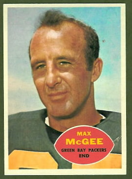 Max McGee 1960 Topps football card