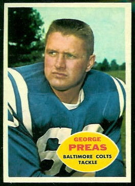 George Preas 1960 Topps football card