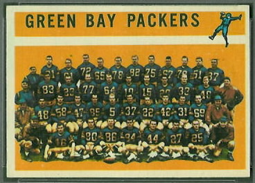 Green Bay Packers Team 1960 Topps football card