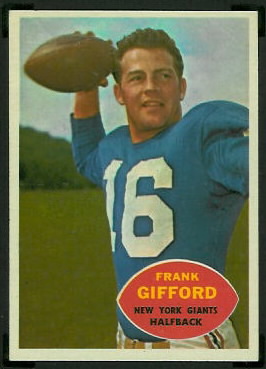 Frank Gifford 1960 Topps football card Frank Gifford 1960 Topps football card