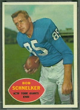 Bob Schnelker 1960 Topps football card