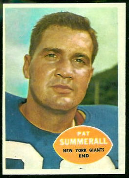 Pat Summerall 1960 Topps football card