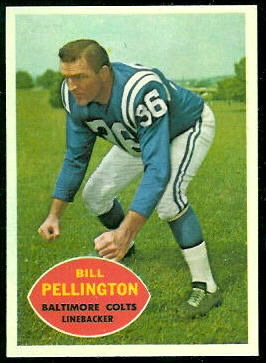 Bill Pellington 1960 Topps football card