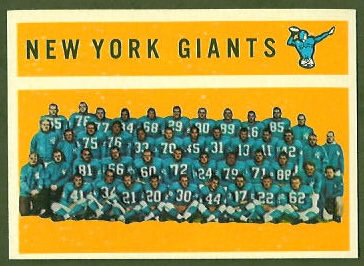 New York Giants Team 1960 Topps football card