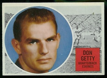 Don Getty 1960 Topps CFL football card