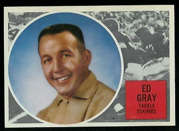 Ed Gray 1960 Topps CFL football card