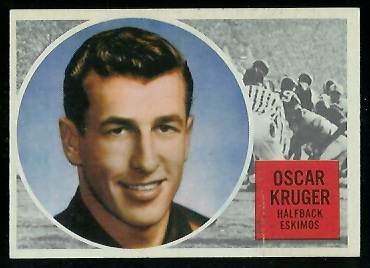 Oscar Kruger 1960 Topps CFL football card Oscar Kruger 1960 Topps CFL football card
