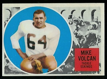 Mike Volcan 1960 Topps CFL football card