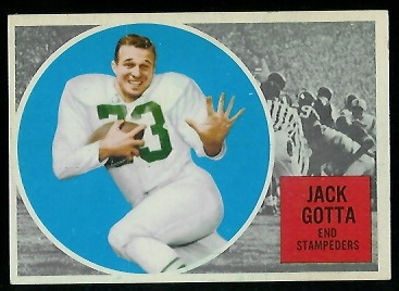Jack Gotta 1960 Topps CFL football card