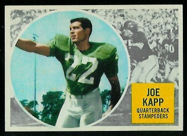 Joe Kapp 1960 Topps CFL football card