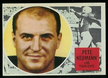 Pete Neumann 1960 Topps CFL football card Pete Neumann 1960 Topps CFL football card