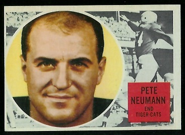 Pete Neumann 1960 Topps CFL football card