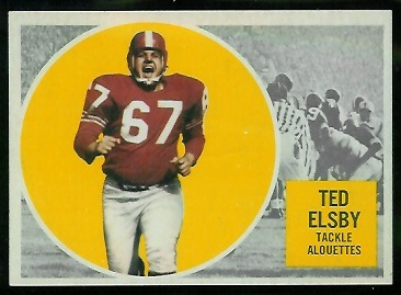 Ted Elsby 1960 Topps CFL football card