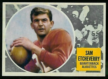 Sam Etcheverry 1960 Topps CFL football card