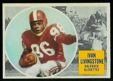 Ivan Livingstone 1960 Topps CFL football card