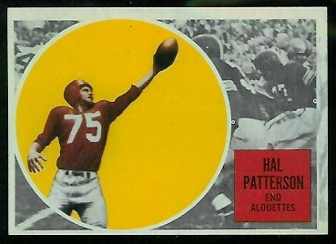 Hal Patterson 1960 Topps CFL football card