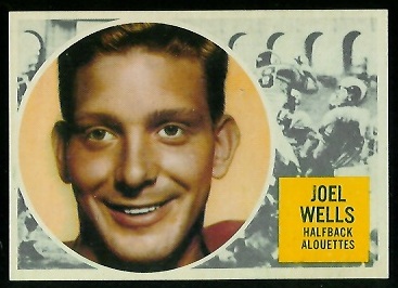 Joel Wells 1960 Topps CFL football card Joel Wells 1960 Topps CFL football card