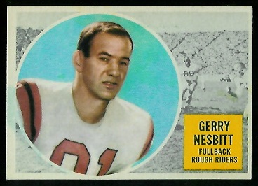 Gerry Nesbitt 1960 Topps CFL football card