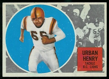 Urban Henry 1960 Topps CFL football card