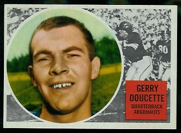 Jerry Doucette 1960 Topps CFL football card Jerry Doucette 1960 Topps CFL football card