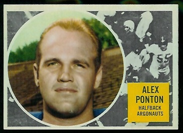 Alex Ponton 1960 Topps CFL football card