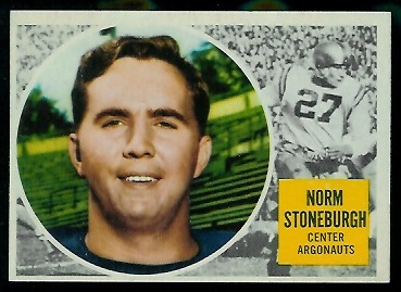 Norm Stoneburgh 1960 Topps CFL football card