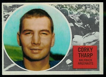 Corky Tharp 1960 Topps CFL football card Corky Tharp 1960 Topps CFL football card