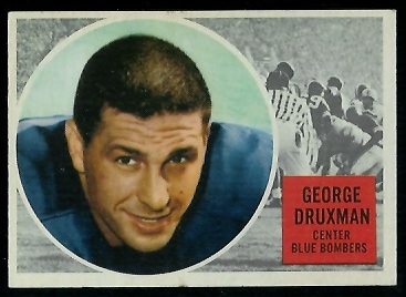 George Druxman 1960 Topps CFL football card