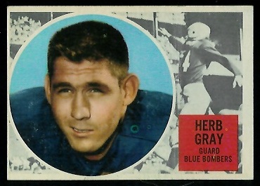 Herb Gray 1960 Topps CFL football card Herb Gray 1960 Topps CFL football card