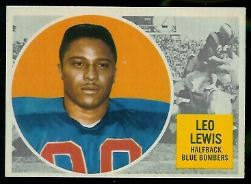 Leo Lewis 1960 Topps CFL football card