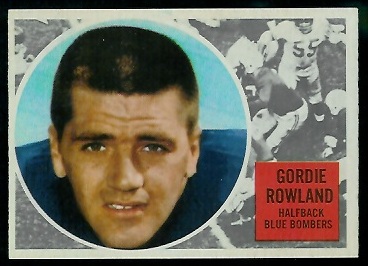 Gord Rowland 1960 Topps CFL football card