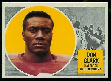 Don Clark 1960 Topps CFL football card