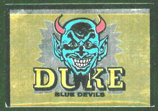 Duke Blue Devils 1960 Topps Metallic Stickers football card