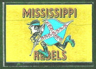 Mississippi Rebels 1960 Topps Metallic Stickers football card