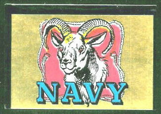 Navy Midshipmen 1960 Topps Metallic Stickers football card