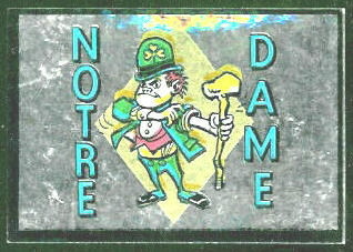 Notre Dame Fighting Irish 1960 Topps Metallic Stickers football card