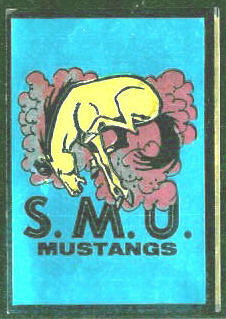 SMU Mustangs 1960 Topps Metallic Stickers football card