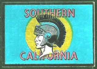 USC Trojans 1960 Topps Metallic Stickers football card